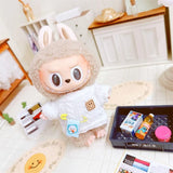 Hoodie Jumpsuit Sweater Outfit for 17cm Labubu Doll – Cute Plush Clothing Set for Fans & DIY Dress-Up Accessories