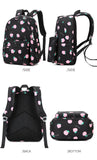 Cute 3-Piece School Bags Set for Girls: Featuring Cute Black, Pink, and Peach Designs, Includes Pencil Bag, Thermal Lunch Bag