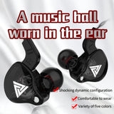 QKZ AK6 In-Ear Earphones: 6 Dynamic Driver Unit Headphone with Mic, Stereo Sports HIFI Subwoofer Headset, Monitor Earbuds