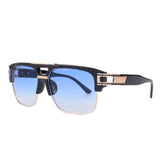 Glamour Fashion Brand Sunglasses for Men - Classic Luxury Sun Glasses with Mirrored Retro Vintage Square Shades