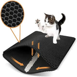 Double-Layer Cat Litter Mat: Waterproof, Urine-Proof, and Easy to Clean. Non-Slip Toilet Pad with Cat Scratch Feature, Large Size Foot Pad.