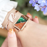 Women's Fashion Quartz Watch - Stylish Rectangle Design, Famous Brand, Dresses Tops with Starry Sky Effect