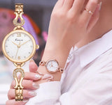 Luxury Rhinestone Bracelet Women's Watch - Fashionable Starry Rose Gold Quartz Timepiece for Female Students