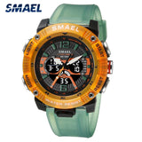 SMAEL Men's Outdoor Sport Watch: Waterproof Digital Wristwatch with PU Band, Dual Display, Military Style