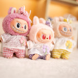 Labubu Idol Doll Outfit Set – Candy Hairpin, Stylish Shorts & Sitting Party Clothing for 17cm Mini Plush Dolls Accessories
