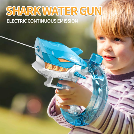 Automatic Electric Water Gun – Shark Design Squirt Gun for Kids and Adults – Perfect Summer Beach Toy Gift for Boys and Girls