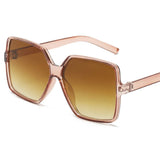 High-End Square Sunglasses for Women - Vintage Retro Frame, Oversized Gradient Lenses