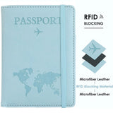 Passport Protection Cover: Leather Map Print Holder for Women and Men, Ideal for Air Tickets, Bank Cards, and Travel Wallet