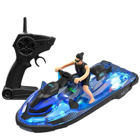 High-Speed Electric RC Motorboat: 2.4G Remote Control, Light, Fun Water Toy