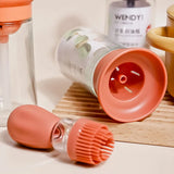 150ml Silicone Glass Oil Container with Brush: Convenient Oil Dispenser and Barbecue Spray Bottle for Kitchen Cooking and BBQ