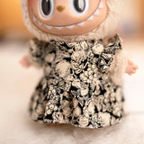 Mini Plush Doll's Clothes Outfit Accessories For Labubu V1 V2 Idol Dolls Berry Pattern Dress Knitted Cardigan Clothing Gift