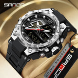 Men's Outdoor Analog-Digital Watch – Waterproof Quartz Sport Wristwatch with Stopwatch, Dual Time, and Luminous Display