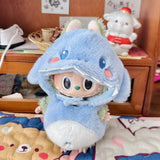 Labubu Idol Doll Bee & Shark Suit Set – 17cm Kpop-Inspired Plush Doll Outfit Clothes for Cute DIY Dress-Up & Collectible Display