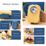 1100ML Camera Design Insulated Bento Lunch Box for Kids – Stainless Steel Food Container with 3 Separate Compartments