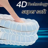 4D Massage Insoles: Soft Latex, Arch Support for Sports Shoes, Unisex