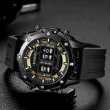 RUIMAS Men's Roller Pointer Sports Quartz Watch - Fashionable Luxury with Silicone Strap, Waterproof Design