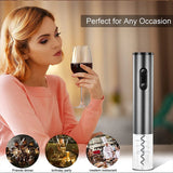 USB Rechargeable Electric Wine Bottle Opener Set, Stainless Steel Corkscrew with Foil Cutter