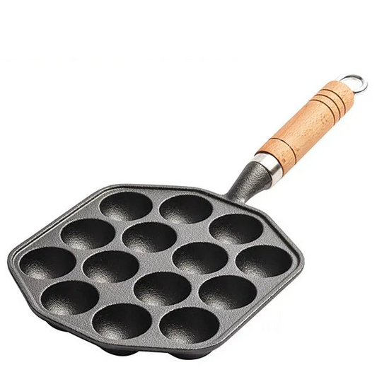 14-Hole Nonstick Takoyaki Maker Pan – Cooking Mold for Japanese Octopus Balls | Skillet and Griddle Tool