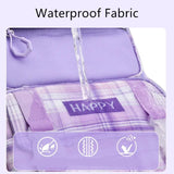 Plaid Purple School Bags for Kids: Waterproof Pink Backpacks with Large Capacity and Multiple Pockets, Perfect for Girls