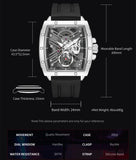 RUIMAS Luxury Men's Sports Quartz Watch: Waterproof, Luminous with Large Dial and Silicone Strap