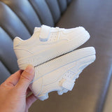 New Spring/Autumn Kids' Tennis Sneakers: Stylish Boys and Girls Sports Shoes, Casual Leather Board Shoes with Soft Soles