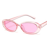 Pink Oval Retro Sunglasses for Women - Vintage Ladies' Sun Glasses with UV400 Protection