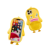 Adorable 3D Duck with Slipper Design Silicone Case for iPhone 11 to 15 Pro Max, Fun Cartoon Style