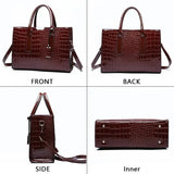 Crocodile Print Women's Handbag: Stylish and Versatile for Work, Travel, and Gifting