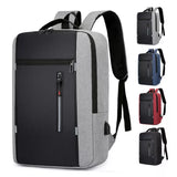 15.6" Nylon Laptop Backpack with USB Charging: Waterproof Travel Bag for Men