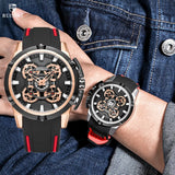 RUIMAS Luxury Men's Watch: Large Dial, Sporty Silicone Strap, Waterproof, Casual Elegance