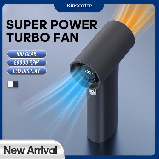 Mini Turbo Jet Fan: Portable Violent Blower with 100 Adjustable Wind Speeds and 80000 RPM High-Speed Brushless Motor