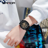 Cool Sports Fashion Quartz Wristwatch – Waterproof Round Dial with Silicone Strap, Unisex Design