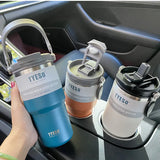 Double Stainless Steel Coffee Thermos Mug: 600ml/750ml, Leak-Proof, Non-Slip, Ideal for Travel and On-the-Go