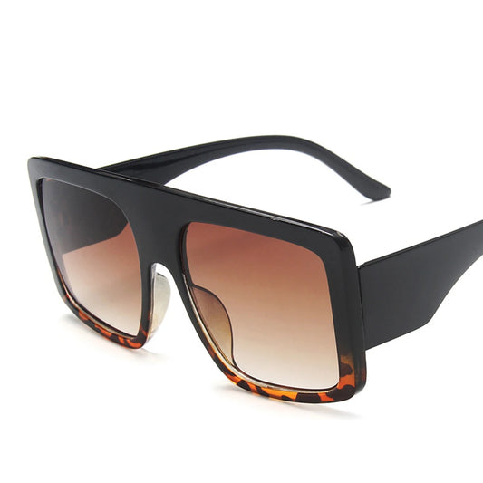 Luxury Oversized Sunglasses for Women - Big Frame with Large Flat Top, Square Gradient Shades