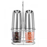 Automatic Electric Salt and Pepper Grinder Set – Battery-Operated Mill with Stand and LED Illumination | Effortless Seasoning Tool