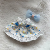 Bow Strap Floral Skirt Outfit for Labubu – 17cm Doll Clothes with Cute Accessories for Fashionable Dress-Up