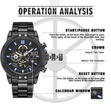 MEGIR Luxury Business Quartz Men's Watch: Stainless Steel, Waterproof Chronograph Wristwatch