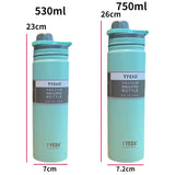 Tyeso Thermal Water Bottle: Stainless Steel Coffee Mug, Available in 530/750ml, Vacuum Flask for Insulated Sport Travel