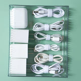 Light Luxury Desktop Cable Storage Box: Transparent, Dust-Proof Organizer