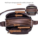 Genuine Leather Men's Shoulder Bag: Designer Crossbody Messenger, Compact and Stylish