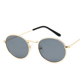 Unisex Oval Sunglasses - Luxury Retro Metal Frames with Vintage Mirrored Lenses and UV400 Protection