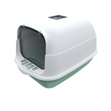 High-Capacity Deodorant Cat Litter Box: Fully Enclosed Plastic Tray, Easy Cleaning, Essential Pet Accessories