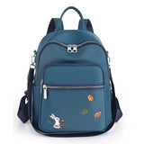 Chic Embroidered Women's Backpack: Casual Small School Bag with Anti-Theft Features, Ideal for Leisure and Shoulder Carrying