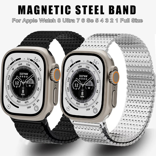 Magnetic Milanese Loop for Apple Watch Ultra & iWatch Series 3-8, SE in Various Sizes