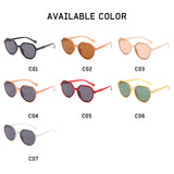 Trendy Round Frame Women's Sunglasses - Fashionable Candy-Colored Big Frame Sun Shades