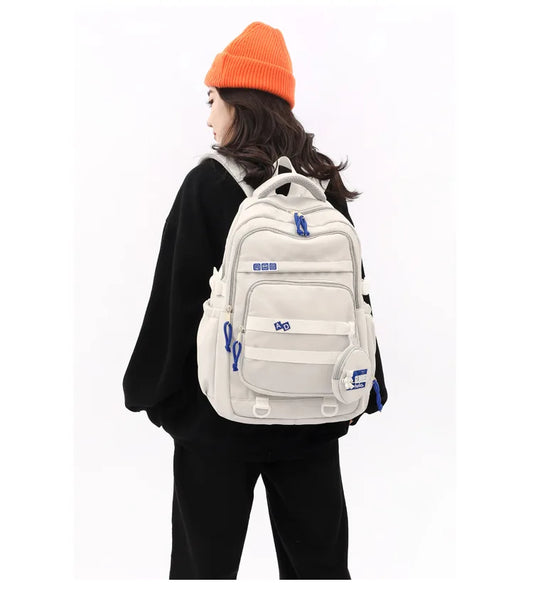 Middle School Girls' Simple Backpack: Lightweight with Large Capacity, Ideal for High School and Carrying Books