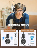 Mpow Wireless Noise-Cancelling Ear Muffs with Mic - AM/FM Radio, Ear Protection, NRR 29dB/SNR 32dB Noise Reduction