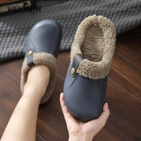 Winter Plush Waterproof Slippers: Warm Eva Fur Clogs for Men and Women