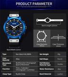 MEGIR Men's Fashion Military Waterproof Watch: Calendar, Luminous, Waterproof