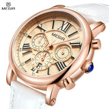 MEGIR Luxury Women's Quartz Watch: Leather Strap, Sporty, Waterproof, and Stylish Ladies Wristwatch